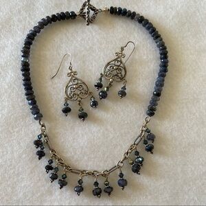 Sundance 925 Silver Blue Labradorite Beaded Tassel Chain Choker Necklace NEW